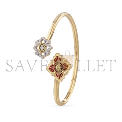 BUCCELLATI OPERA TULLE SERIES DOUBLE FLOWER OPEN BRACELET JAUBRA018038